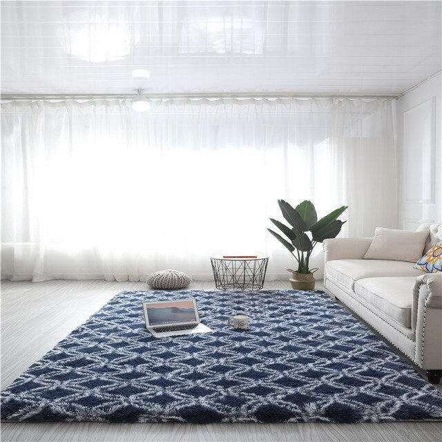 Home Nordic Style Fashion Long Hair Bedroom Rug