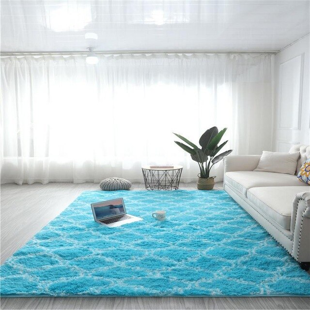 Home Nordic Style Fashion Long Hair Bedroom Rug