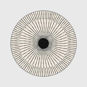 DeMissir Concise Black Lines Round Area Rug