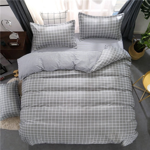 Geometric bed linen twin/full/queen size bedding set reactive printing bedclothes 3 / 4pcs duvet cover + flat sheet + pillowcase