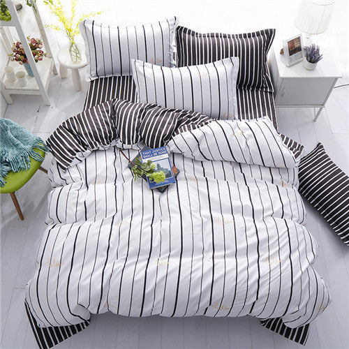 Geometric bed linen twin/full/queen size bedding set reactive printing bedclothes 3 / 4pcs duvet cover + flat sheet + pillowcase