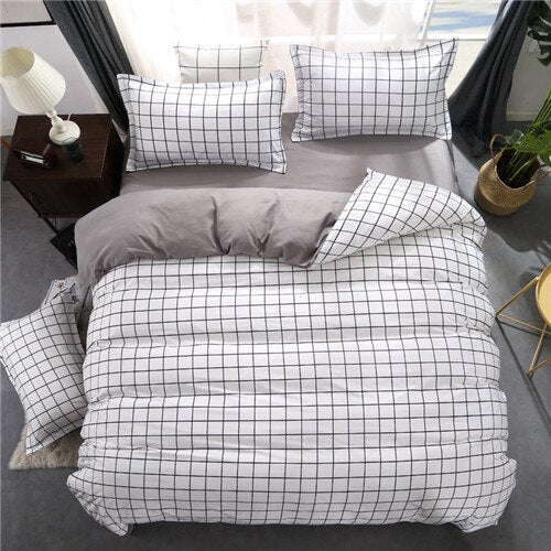 Geometric bed linen twin/full/queen size bedding set reactive printing bedclothes 3 / 4pcs duvet cover + flat sheet + pillowcase