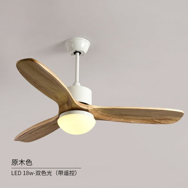 Nordic Wood Fan Lamp Simple Living Room LED Ceiling Fan Lights European Dining Room Bedroom Cafe Restaurant Lamp Free Shipping