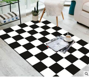 Geometric Black And White European Carpet