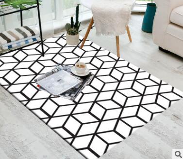 Geometric Black And White European Carpet