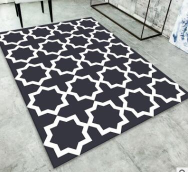 Geometric Black And White European Carpet