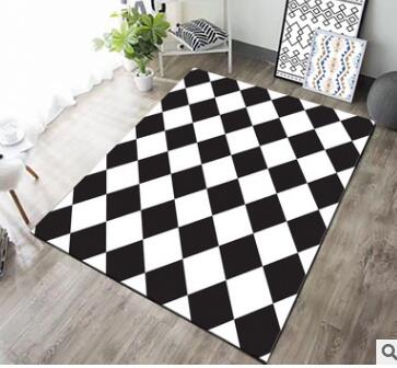 Geometric Black And White European Carpet