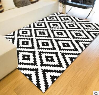 Geometric Black And White European Carpet