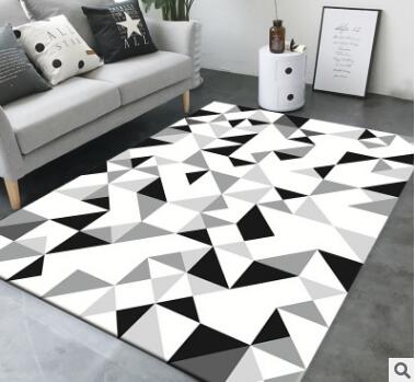 Geometric Black And White European Carpet