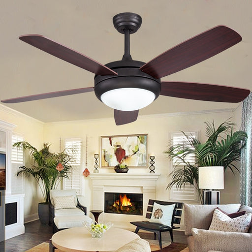 42/48 /52Inch Vintage 5 Blades LED ceiling  fans Industrial Wood Ceiling Fans with Light Decorative Home Ceiling Fans