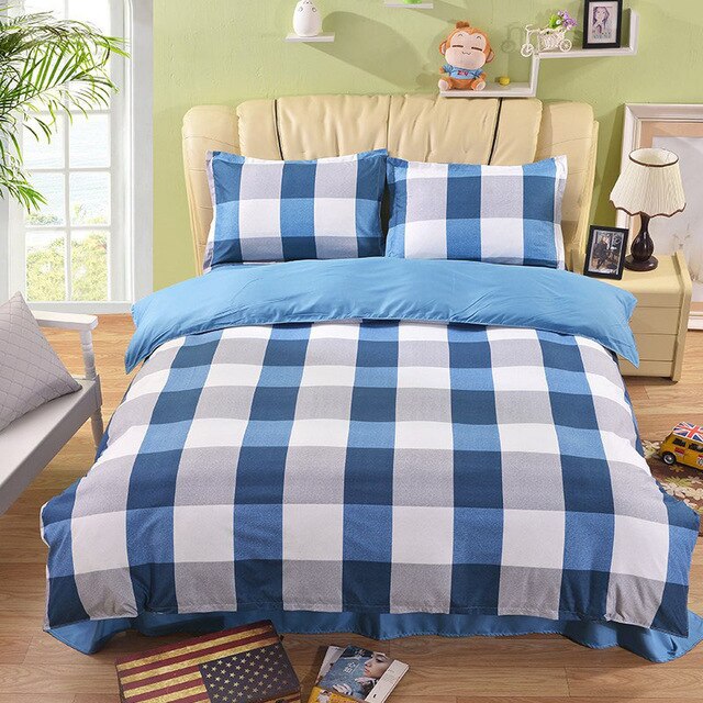 Classic bedding set 4 size grey blue flower bed linens 4pcs/set duvet cover set Pastoral bed sheet AB side duvet cover 5