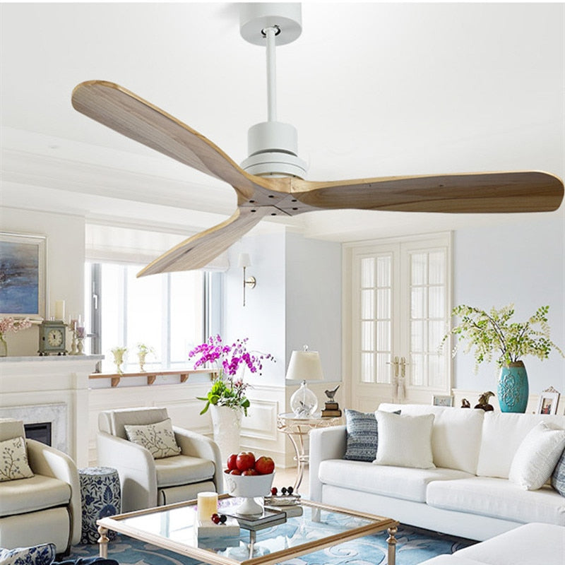 42/52 Inch Nordic Industrial Ceiling Fan Wood Without Light Creative Bedroom Dining Room Wooden Ceiling Fans Free Shipping