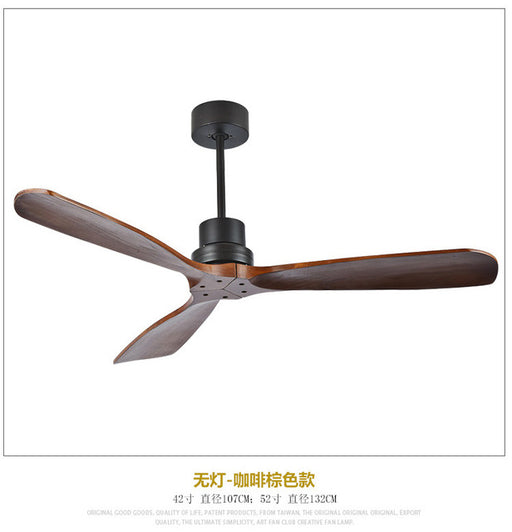 42/52 Inch Nordic Industrial Ceiling Fan Wood Without Light Creative Bedroom Dining Room Wooden Ceiling Fans Free Shipping