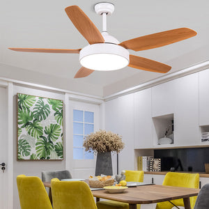 Nordic Vintage 5 Blades Ceiling Fan With Lights Remote Control